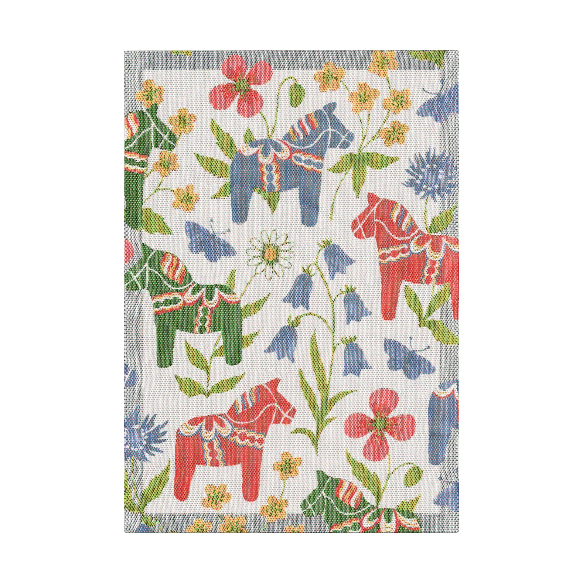 Ekelund Linneväveri Blomsterhäst viskestykke 35x50 cm Flerfarvet