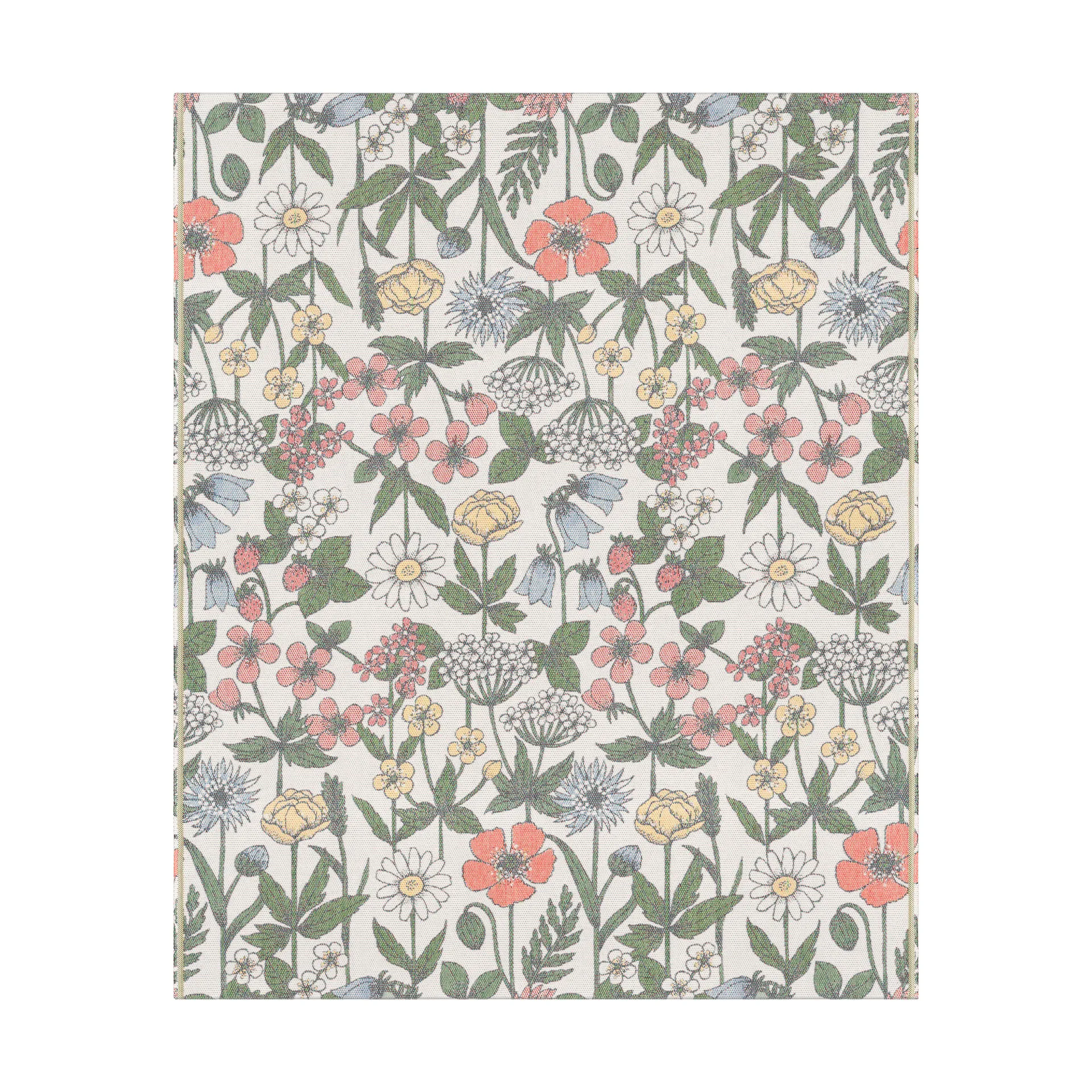 Ekelund Linneväveri Couverture en coton Vildblomster cm Multi