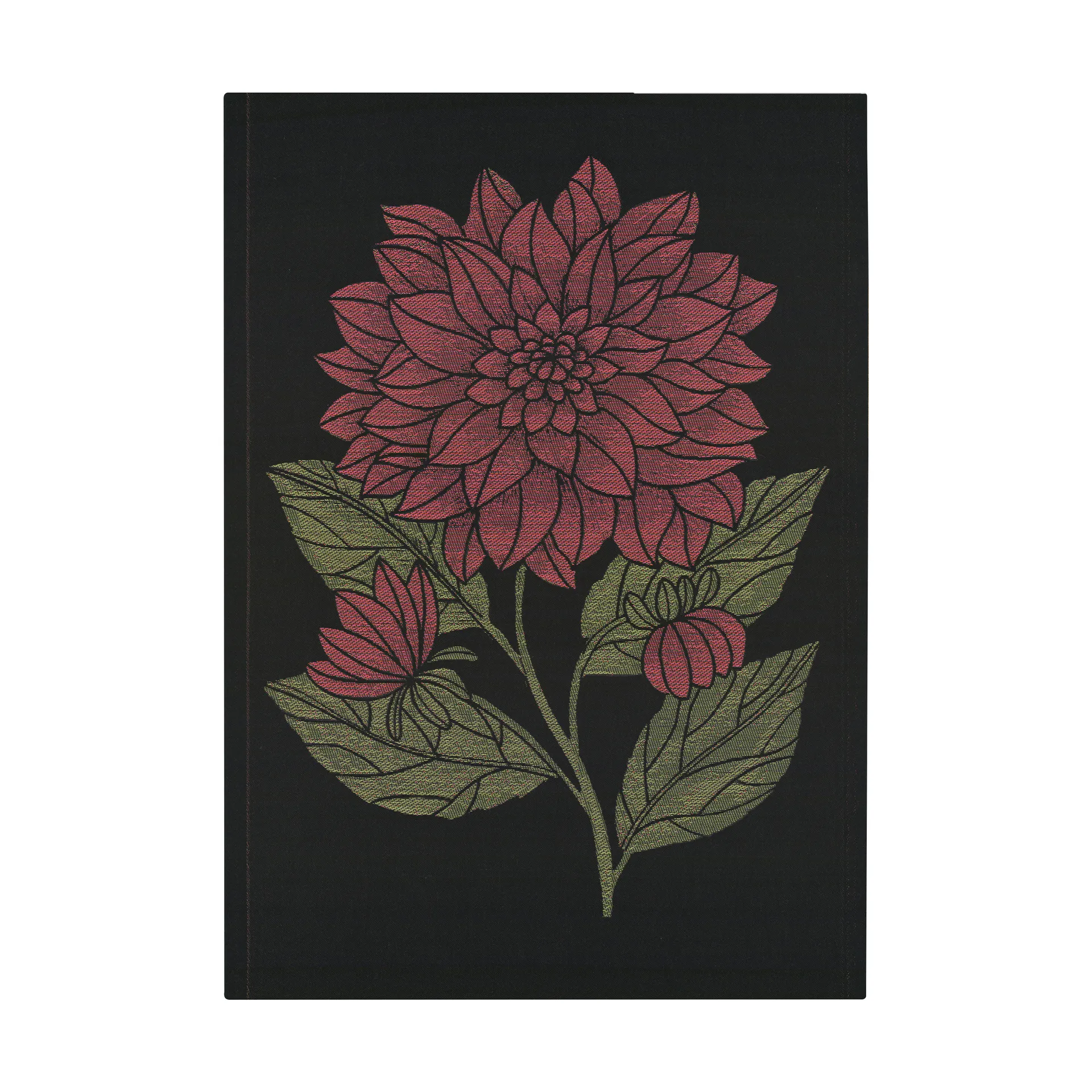 Ekelund Linneväveri Serviette de cuisine Dahlia cm Rouge-noir-vert