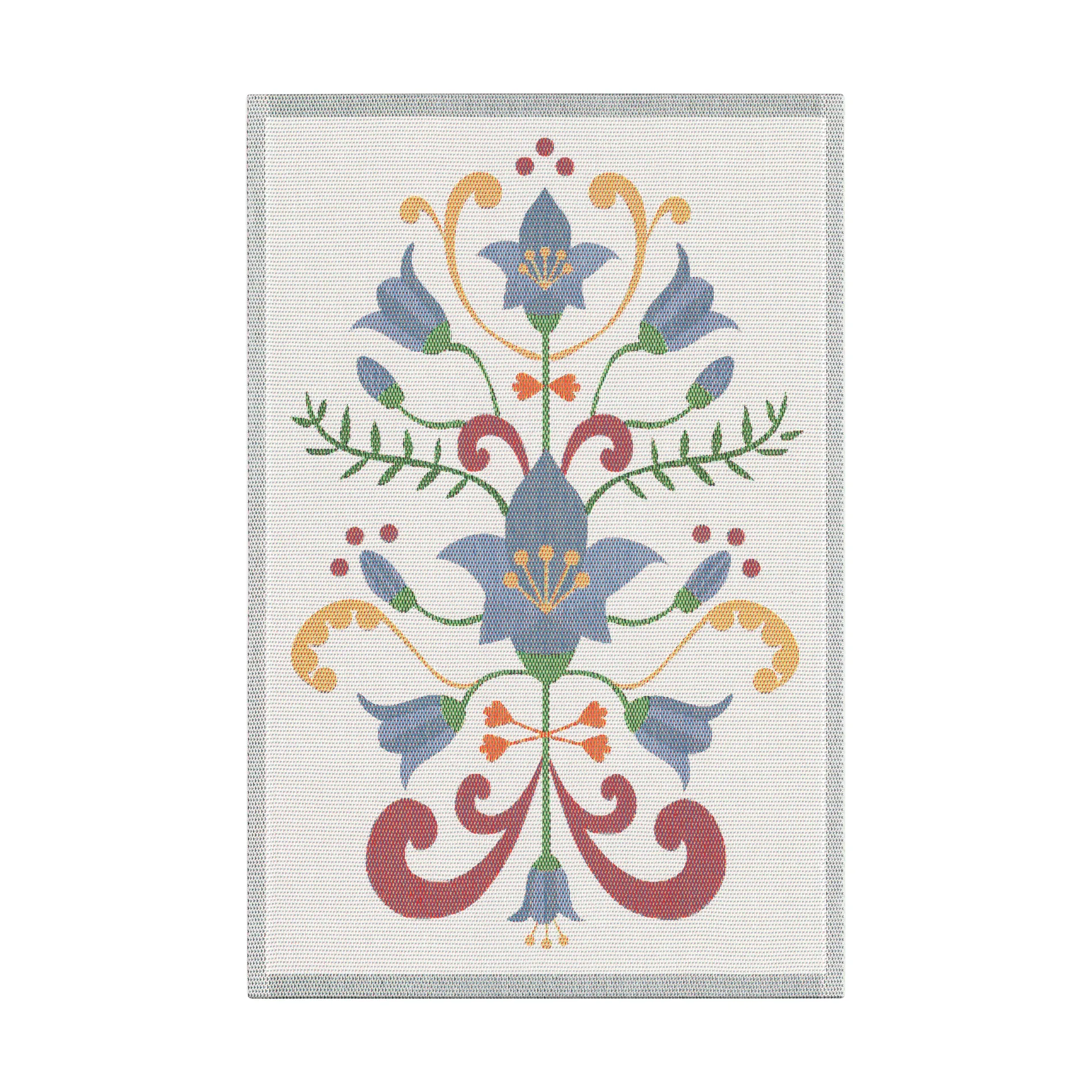Ekelund Linneväveri Serviette de cuisine Lindas blåklocka cm Bleu-gris
