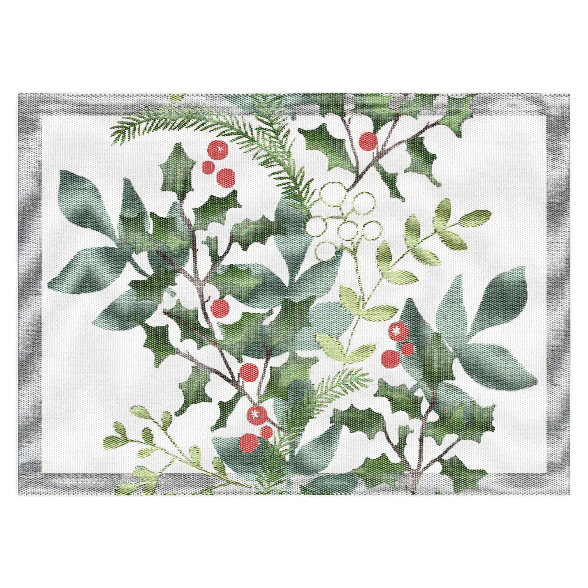 Ekelund Linneväveri Set de table Julia cm Blanc-vert