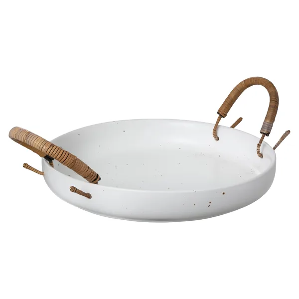 Ernst bricka med handtag vit, Ø25 cm