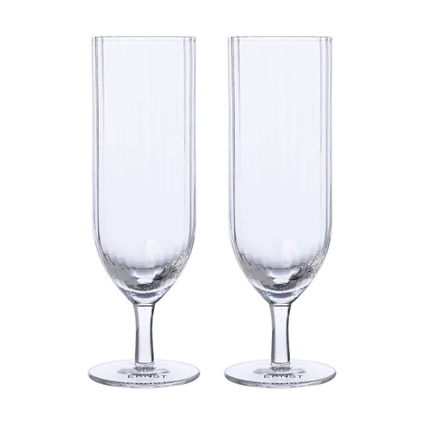 Ernst champagneglas räfflad 2-pack, Klar