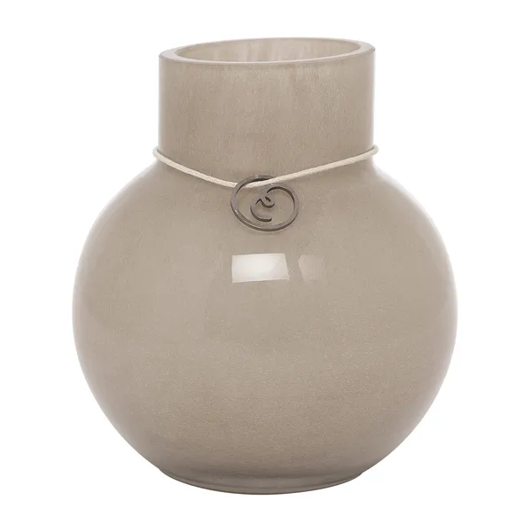 Ernst glasvas rund beige, H10 cm Ø9 cm