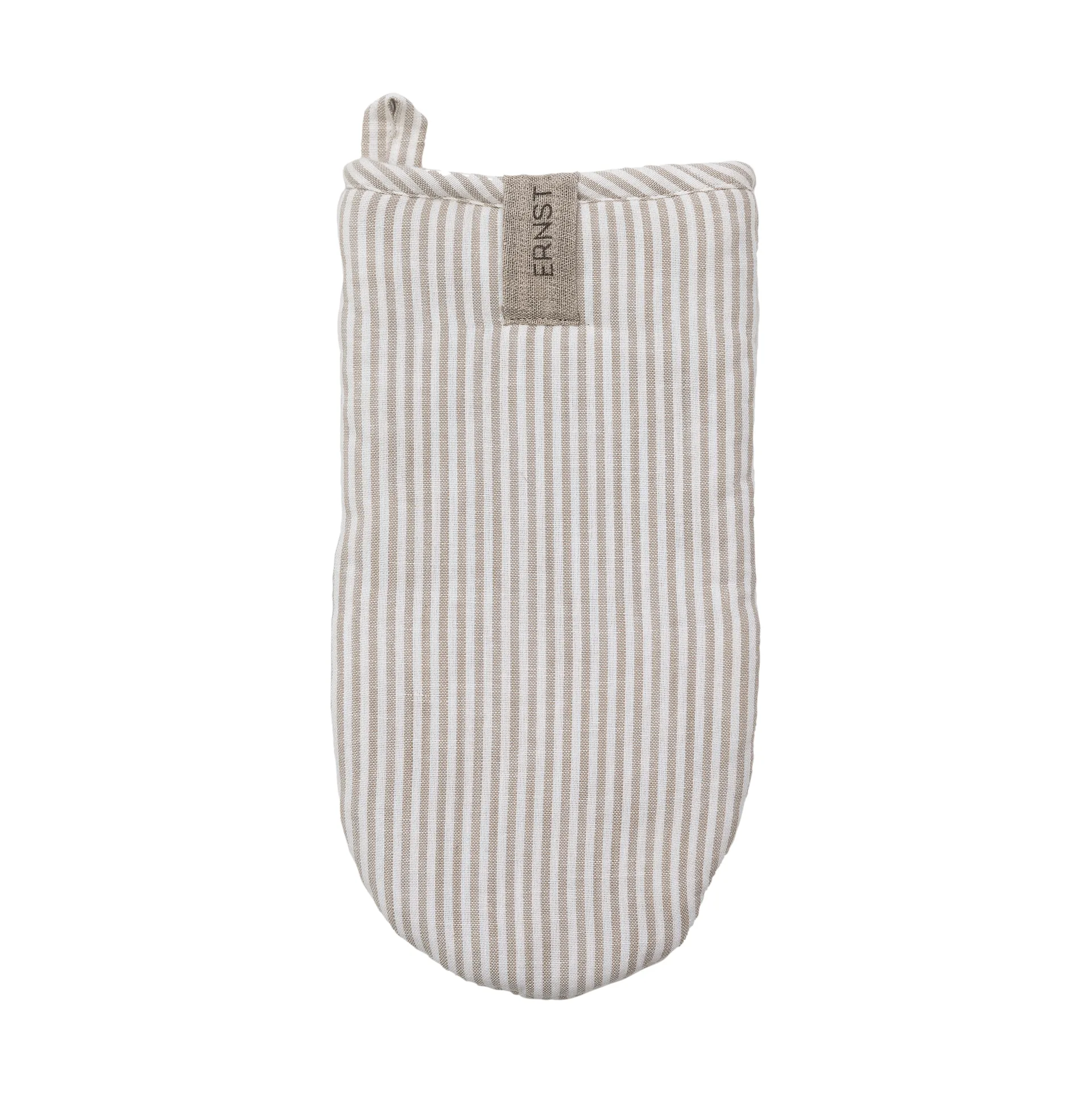 ERNST Ernst grydehandske stribet Beige-hvid stribe