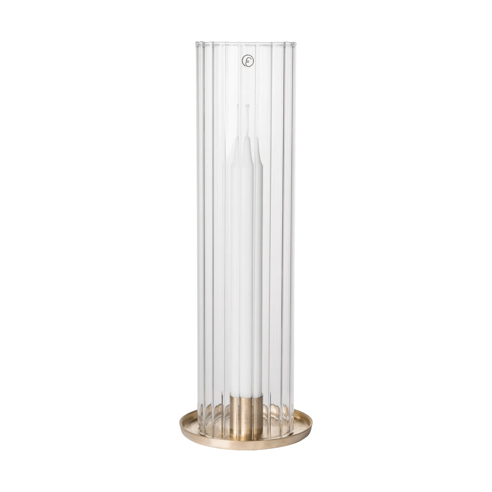 ERNST Ernst photophore pour bougie chandelier Laiton-verre, Ø9x27,5 cm