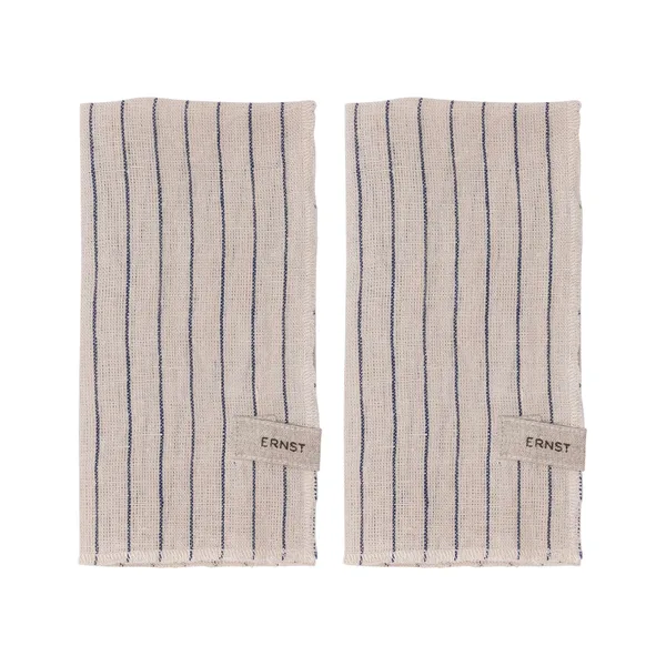 Ernst servetter 2-pack randig 40x40 cm, Blå