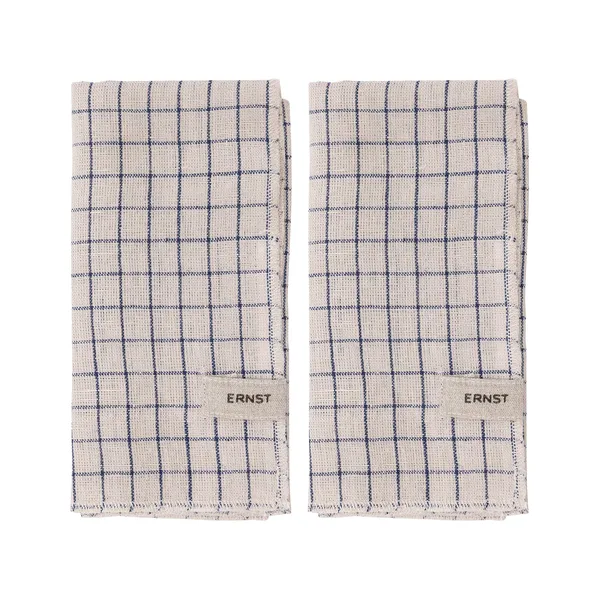 Ernst servetter 2-pack rutig 40x40 cm, Blå