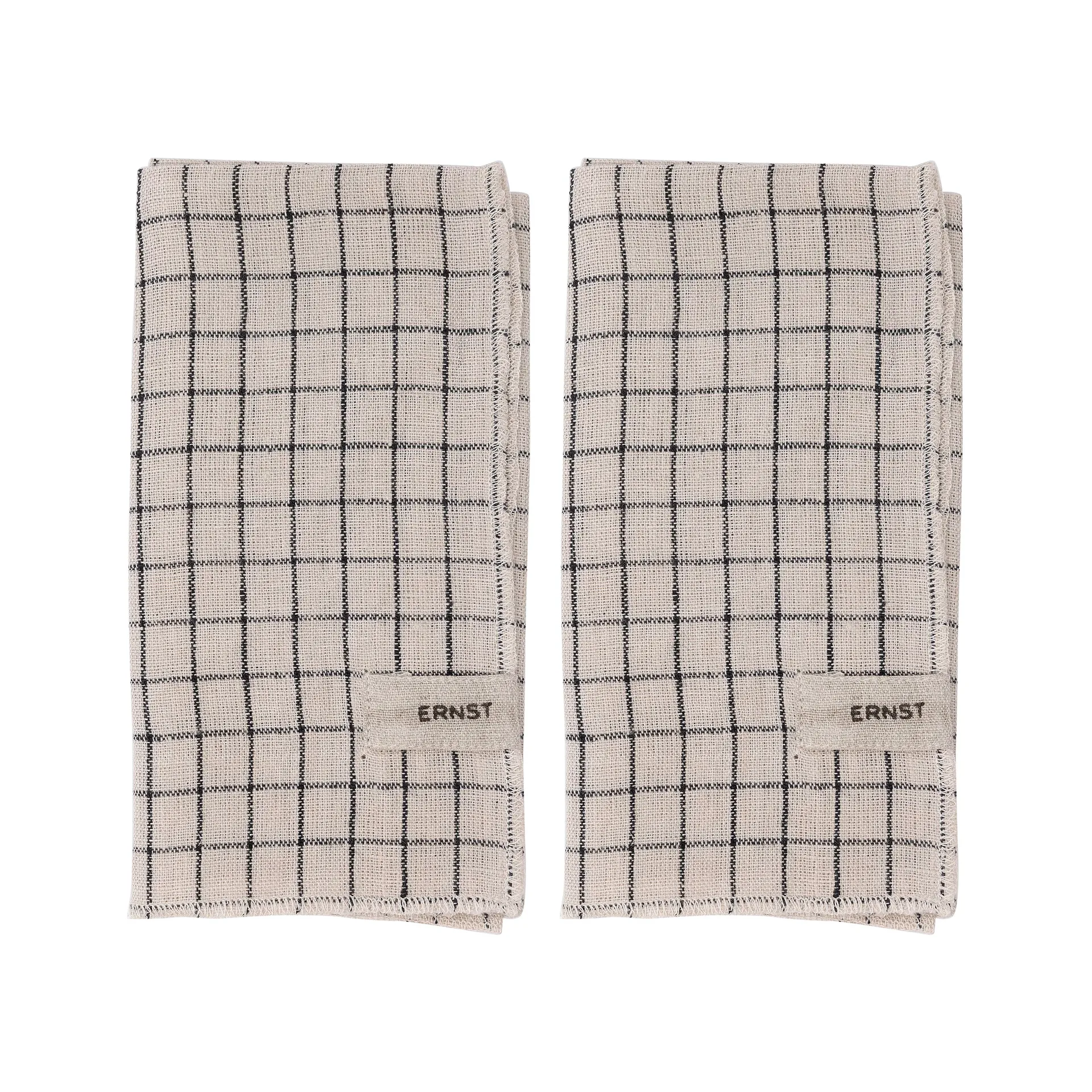 ERNST Ernst servietter 2-pak ternet 40x40 cm Sort/Beige