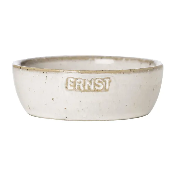 Ernst skål naturvit, Ø9 cm med logga