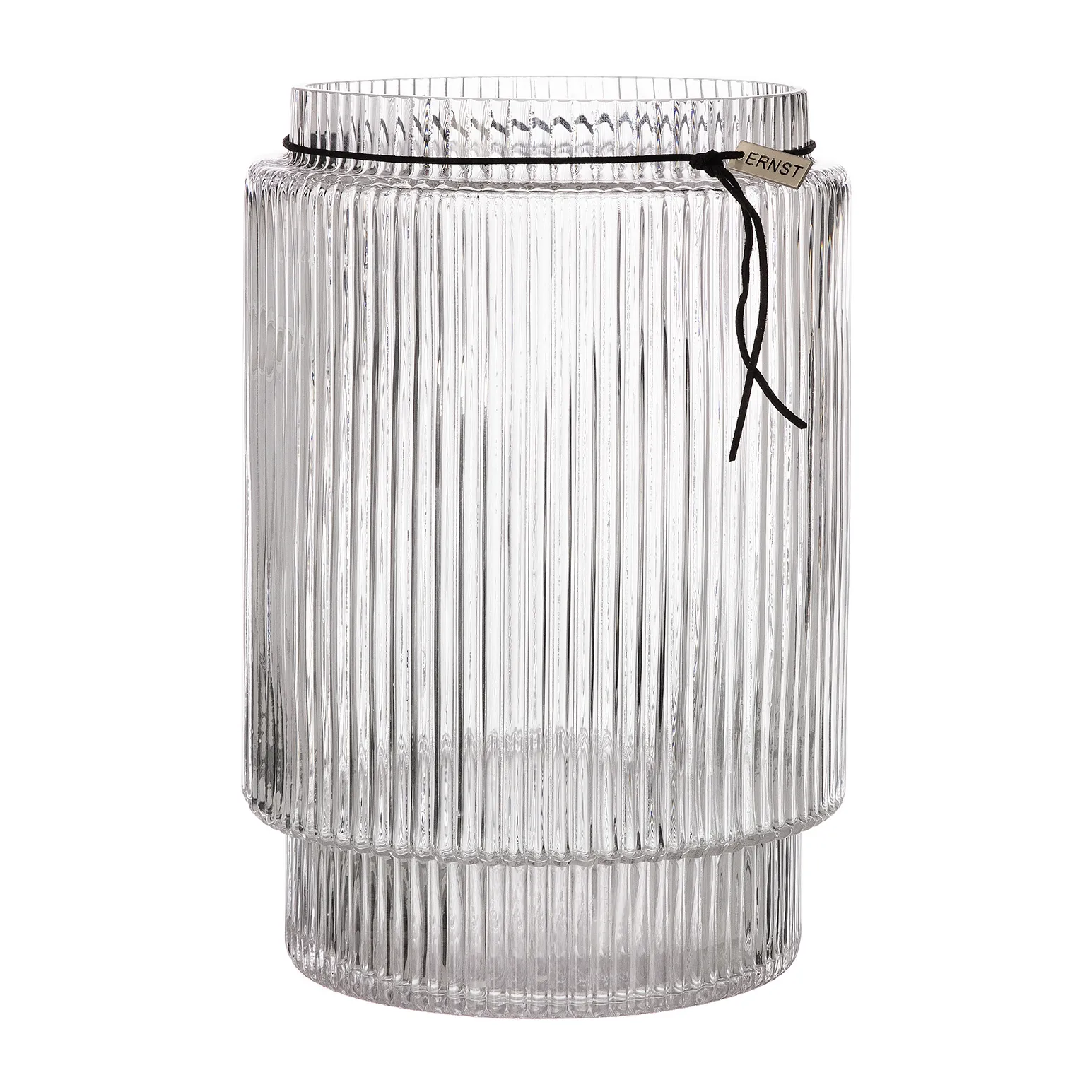 ERNST Ernst Vase en verre rainuré transparent Ø19,5 cm x h28 cm