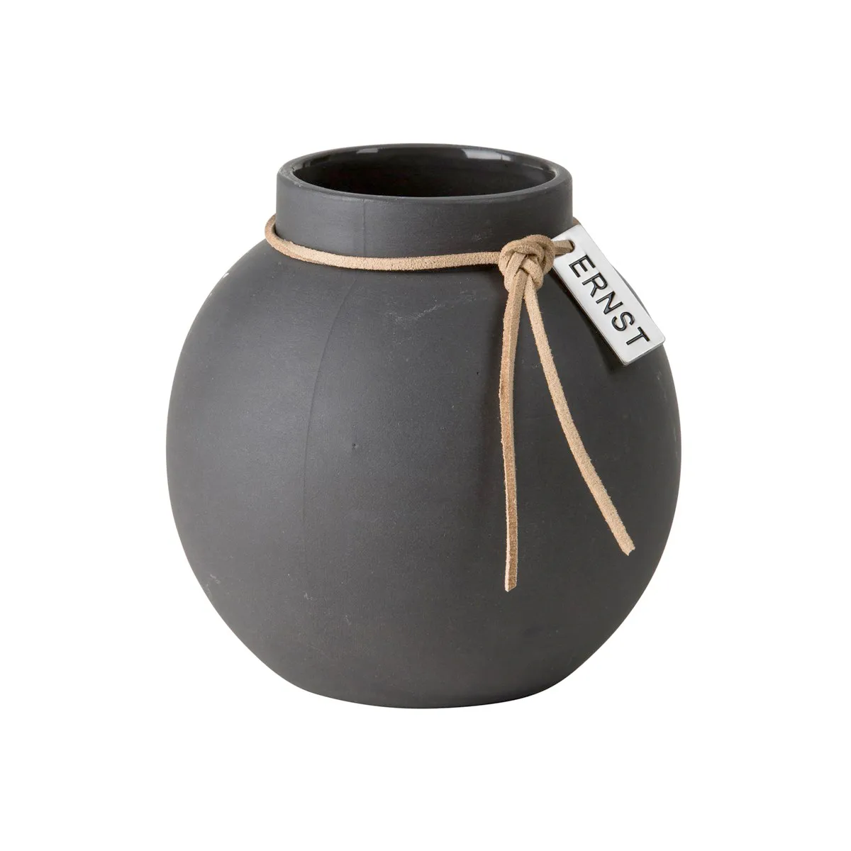 ERNST Ernst vase keramikk m&oslash;rkegr&aring; 10 cm