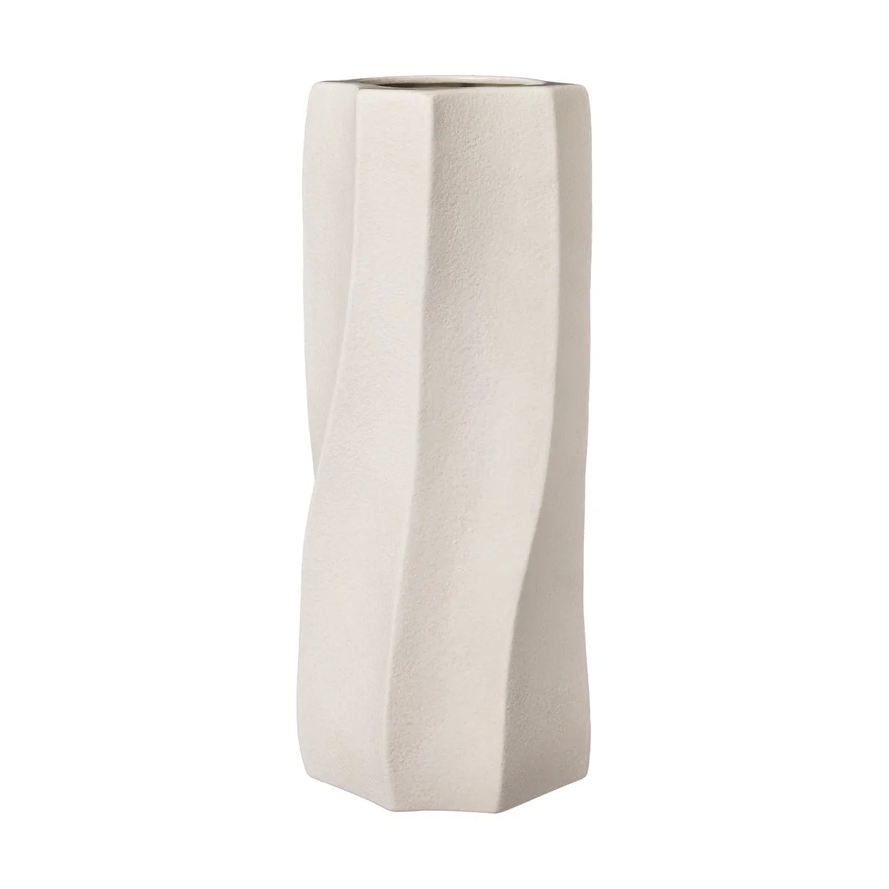 Ernst Vase aus Steingut Ø 13 x 31 cm, Naturweiß