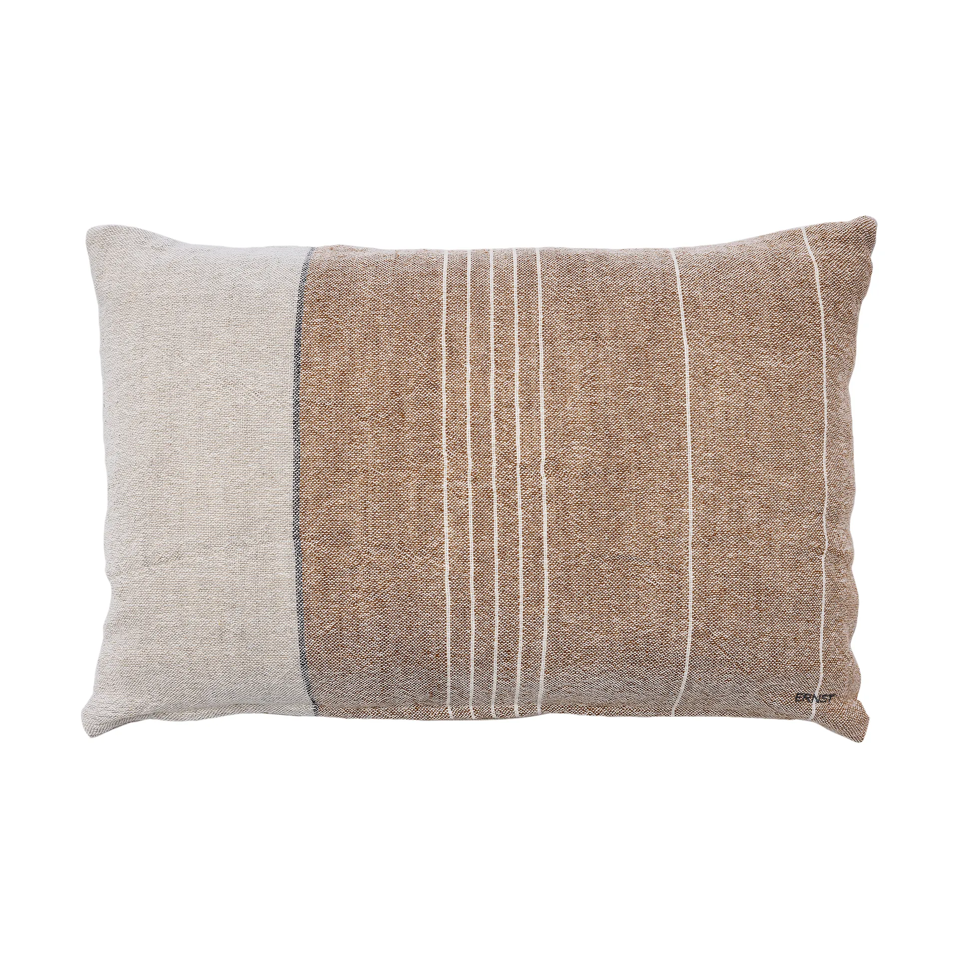 ERNST Housse de coussin Ernst en lin demi cm Caramel-nature — vue 3