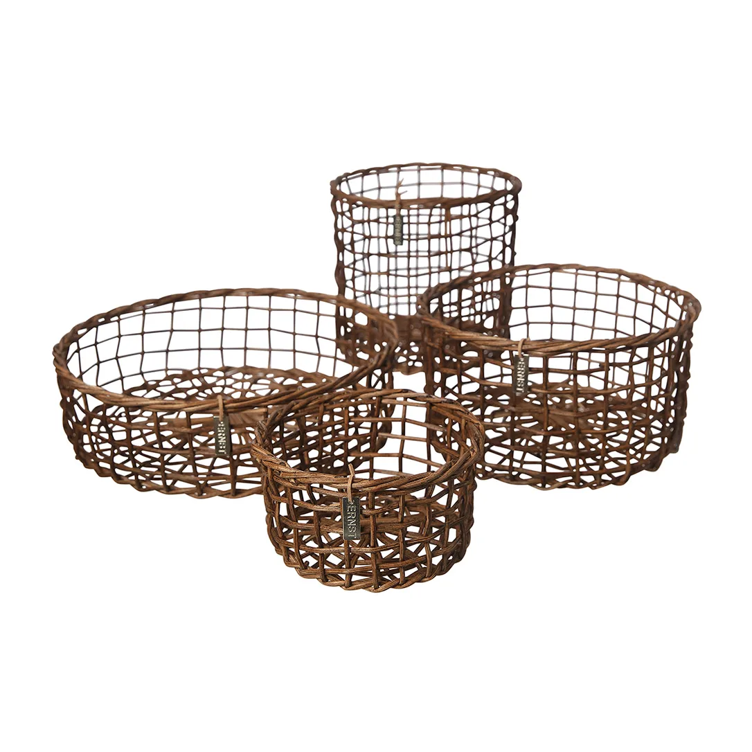 ERNST Panier Ernst bambou Lot de 4 Marron foncé