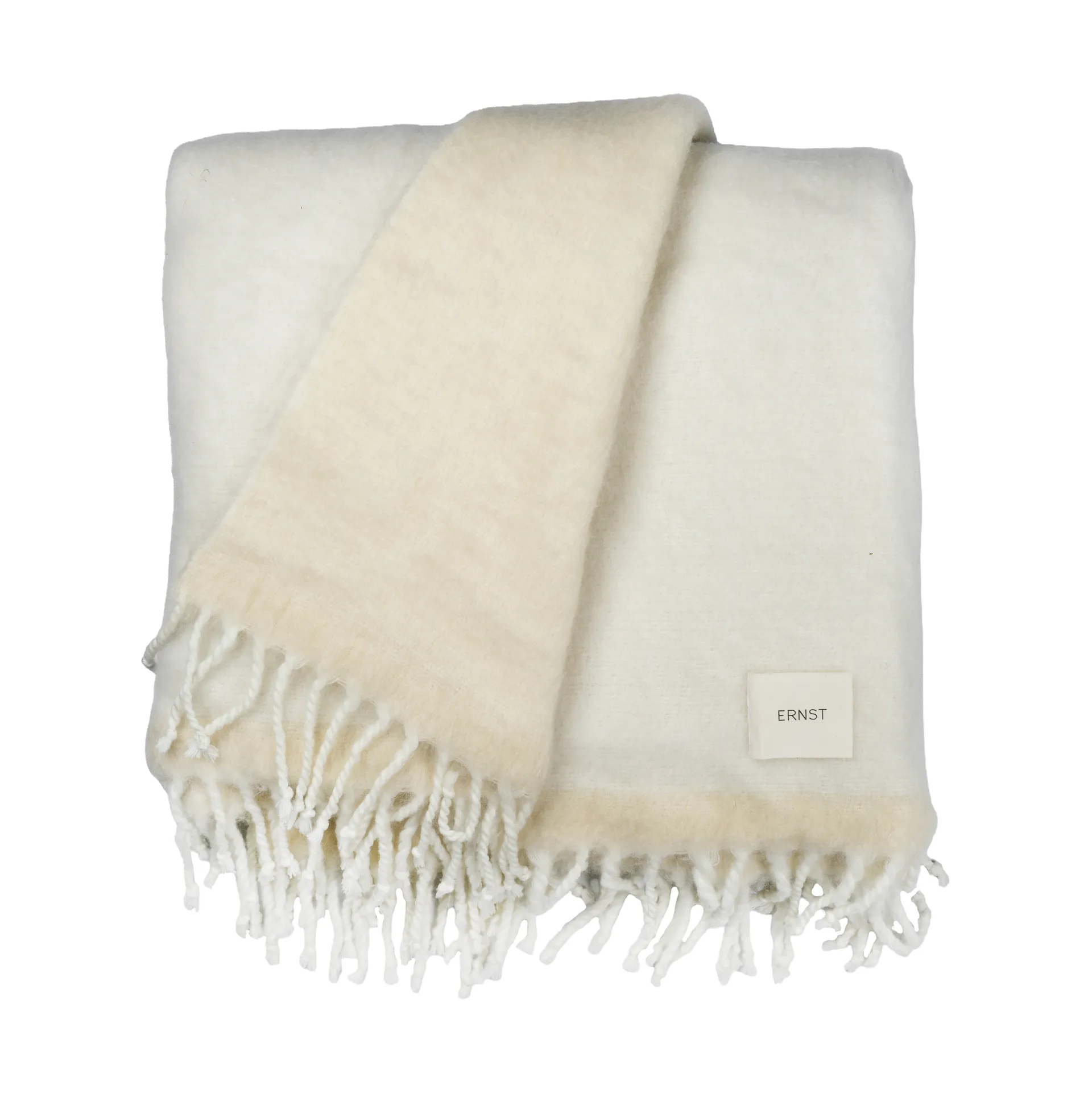ERNST Plaid Ernst avec franges cm Blanc naturel