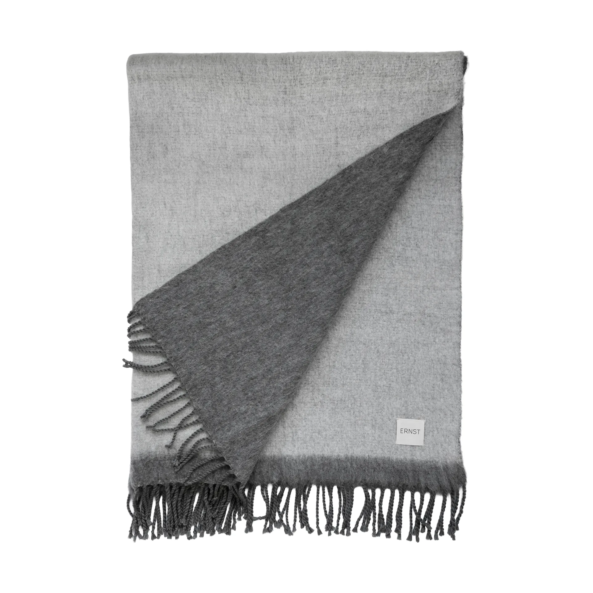 ERNST Plaid Ernst avec franges cm Gris foncé-blanc