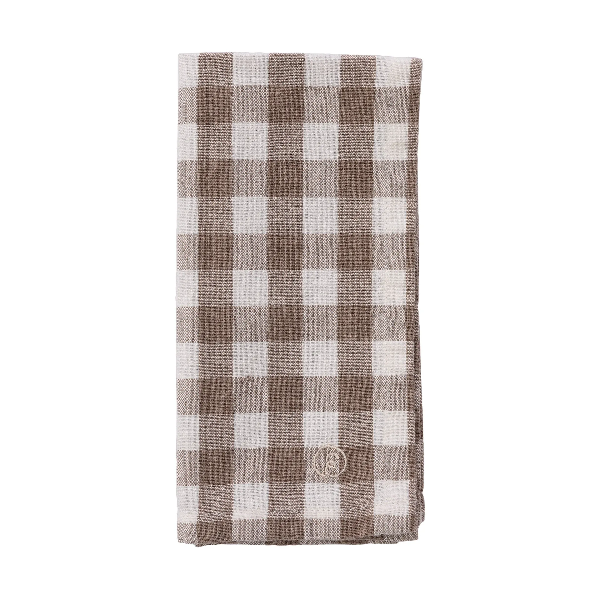 ERNST Serviette à carreaux Ernst cm Taupe-blanc
