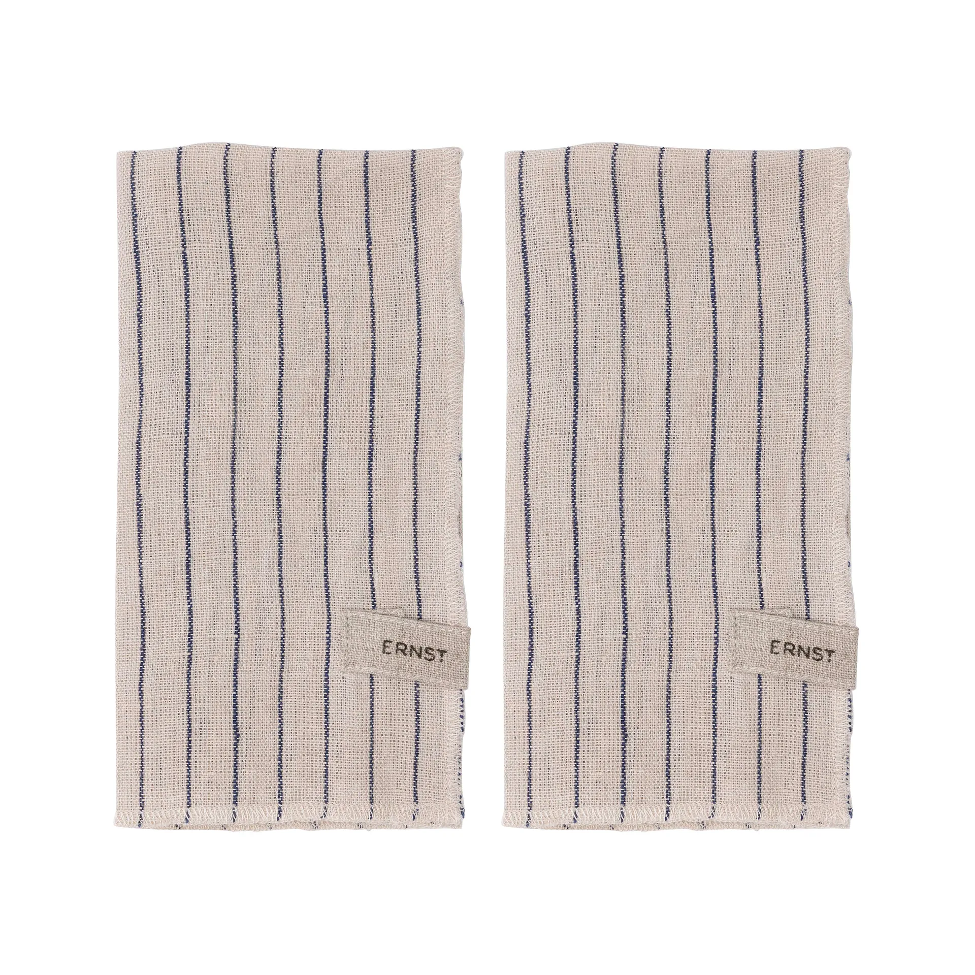 ERNST Serviette Ernst rayée cm, lot de 2 Bleu-beige