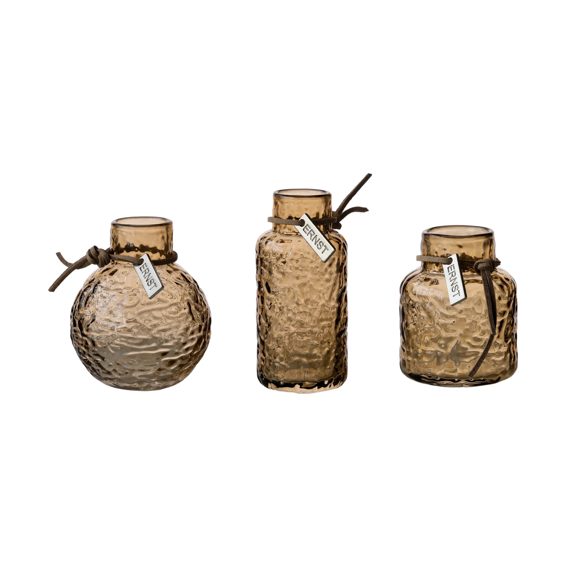 ERNST Set de vases Ernst à motif, coffret cadeau 3 pièces Ambre