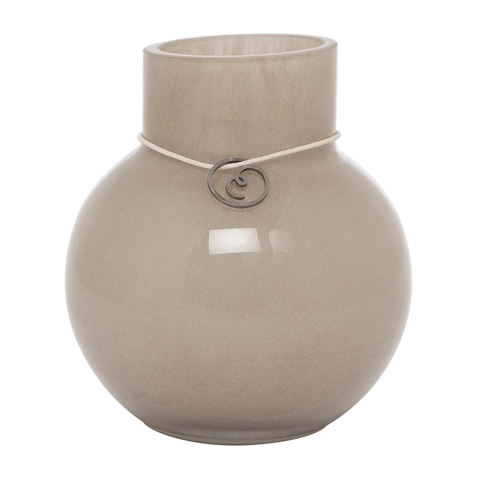 ERNST Vase en verre Ernst rond et beige H10 cm Ø9 cm