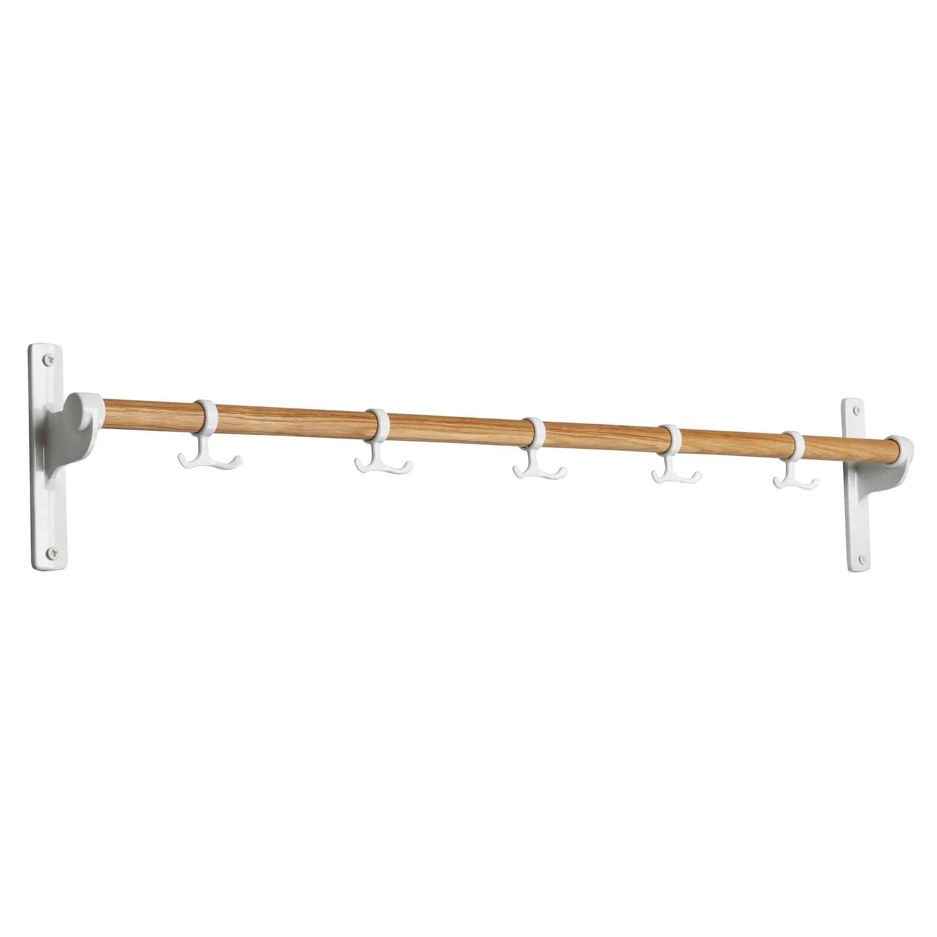 Essem Design Nostalgi knagerække 100 cm eg, hvid billede