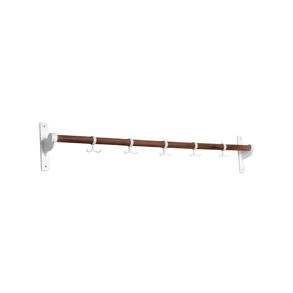 Essem Design Patère Nostalgi Noyer, structure blanche