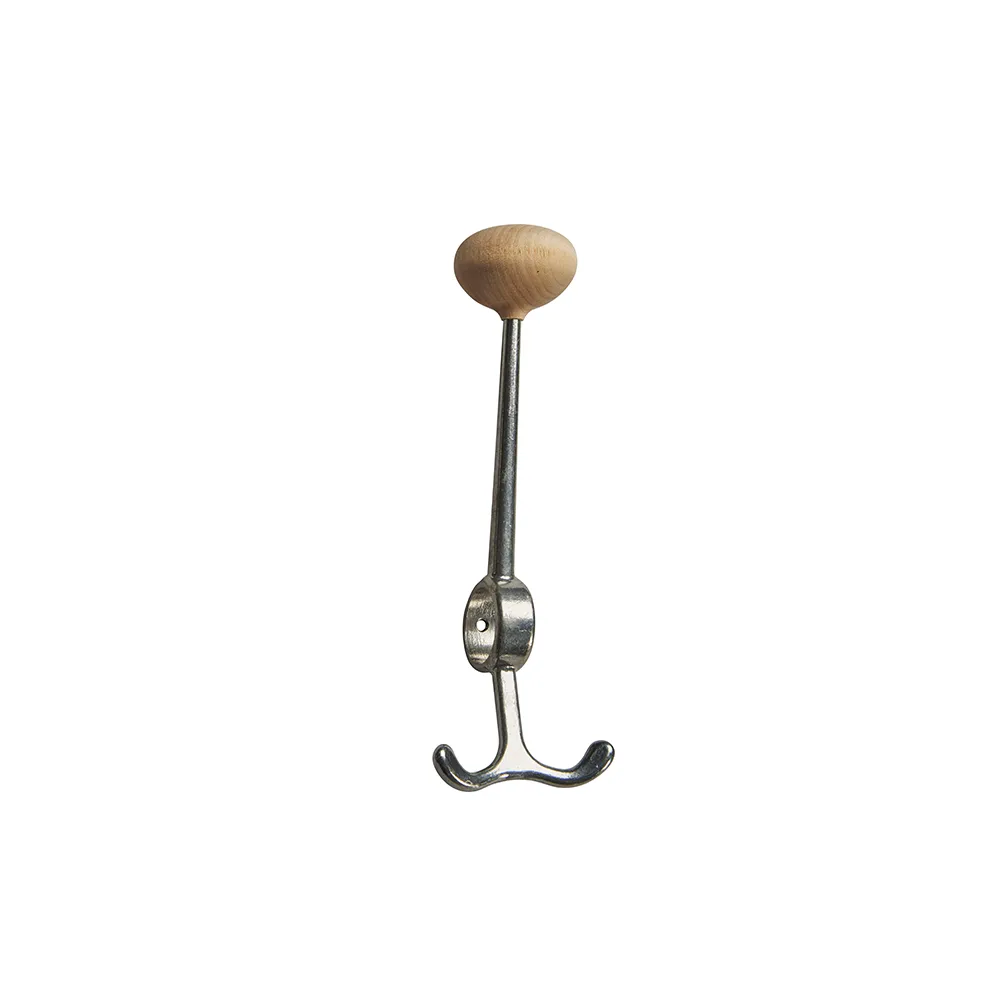Essem Design Patère Oskar aluminium, bouton en bouleau