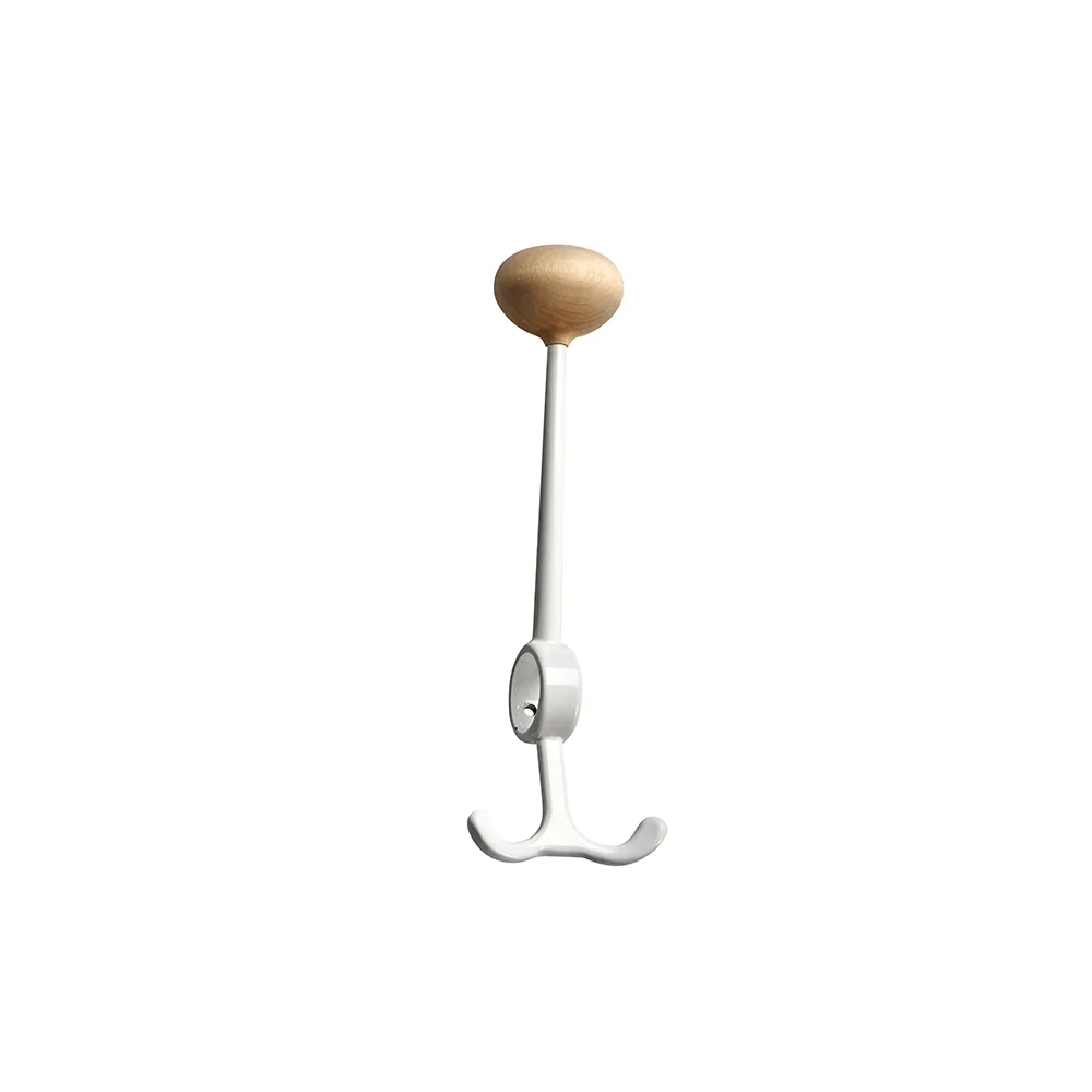 Essem Design Patère Oskar blanc, bouton en bouleau