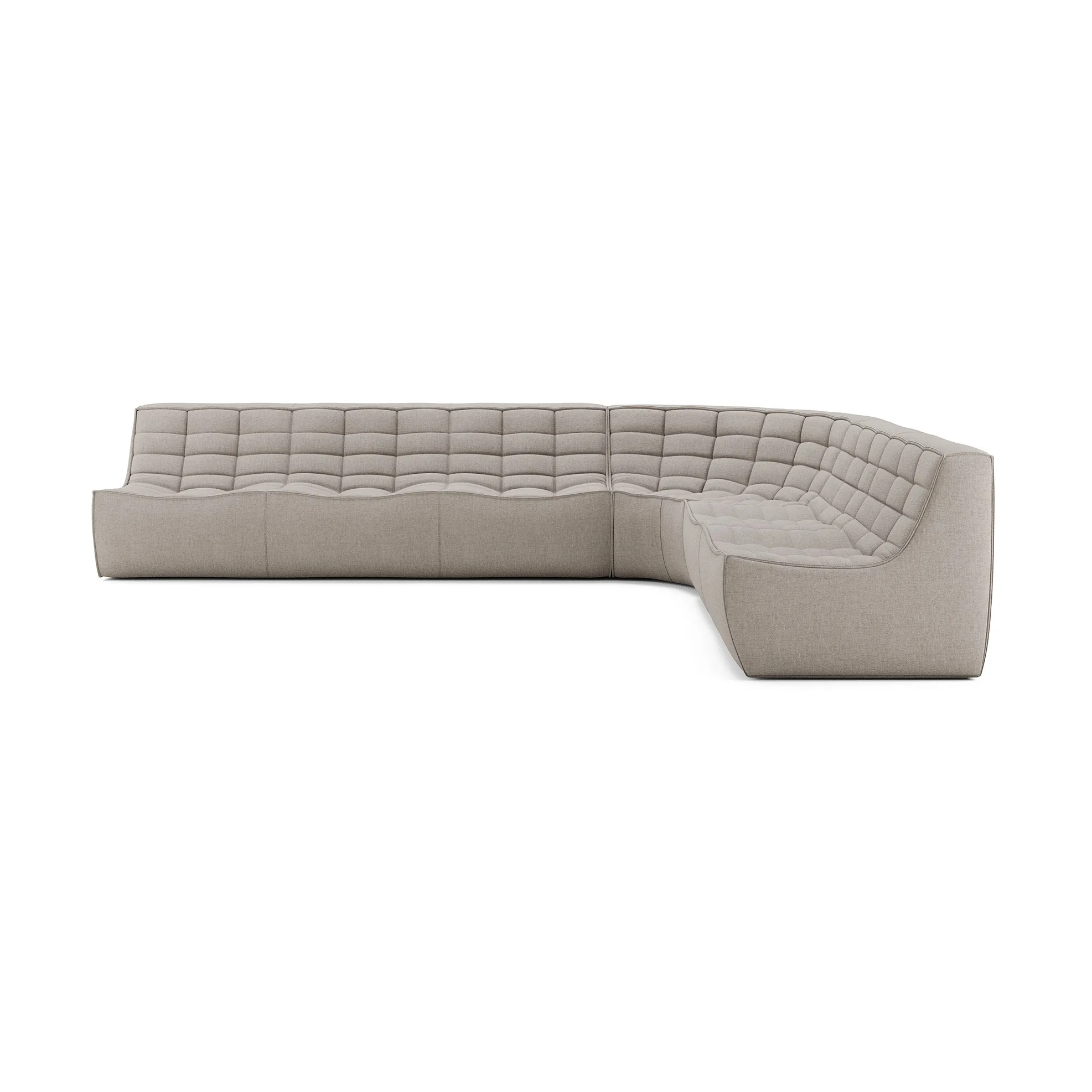 Sofa Module Rounded N701 modular corner sofa with rounded corner, fabric Ecru beige ...