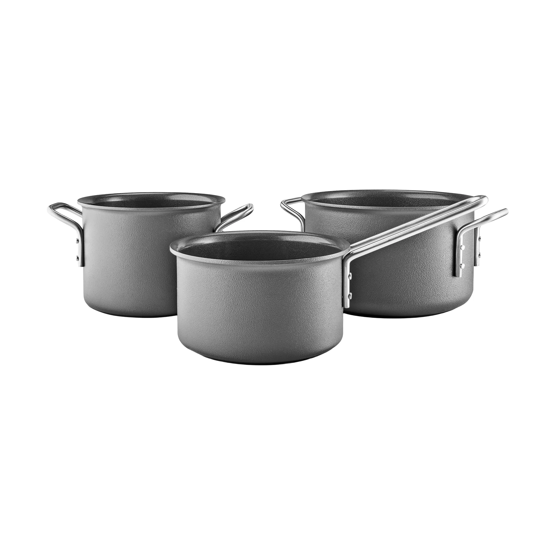 Eva Trio - Grey Line Grydesæt - Keramisk Belægning - Grå - 3 Dele