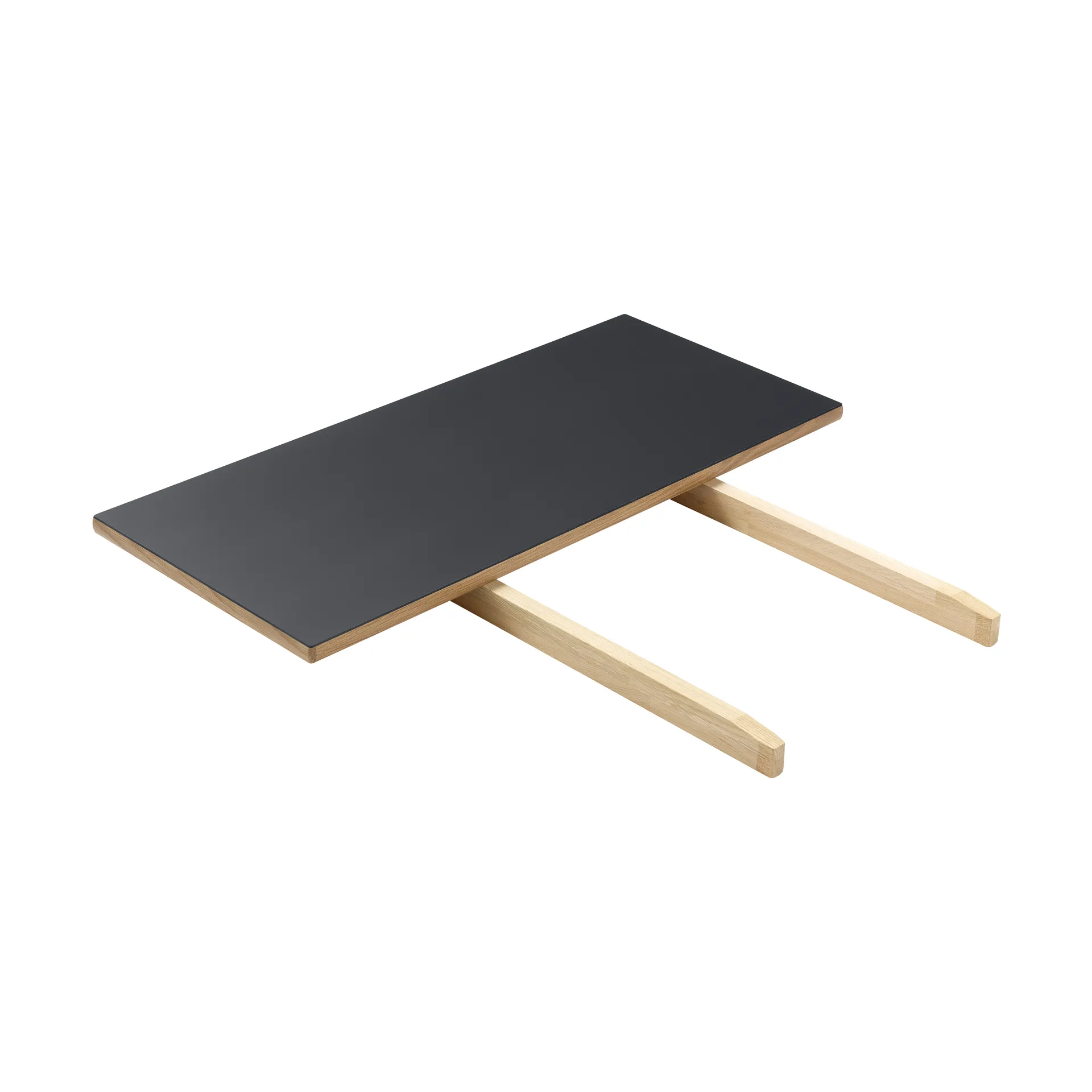 FDB Møbler Allonge C35L cm Linoléum noir – chêne naturel, vernis à base d’eau