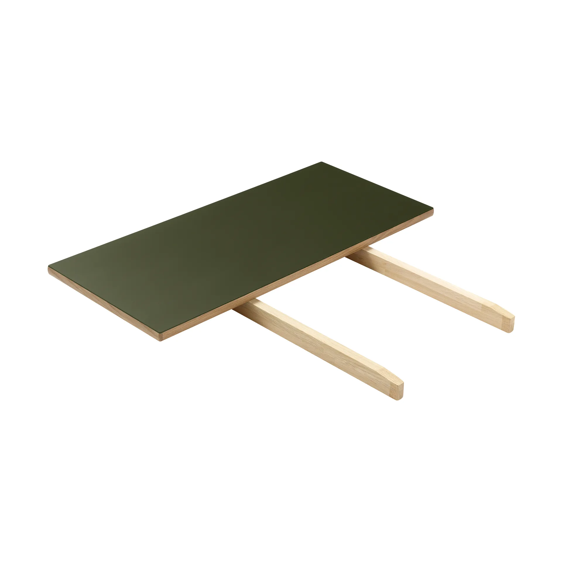 FDB Møbler Allonge C35L cm Linoléum olive – chêne naturel, vernis à base d’eau