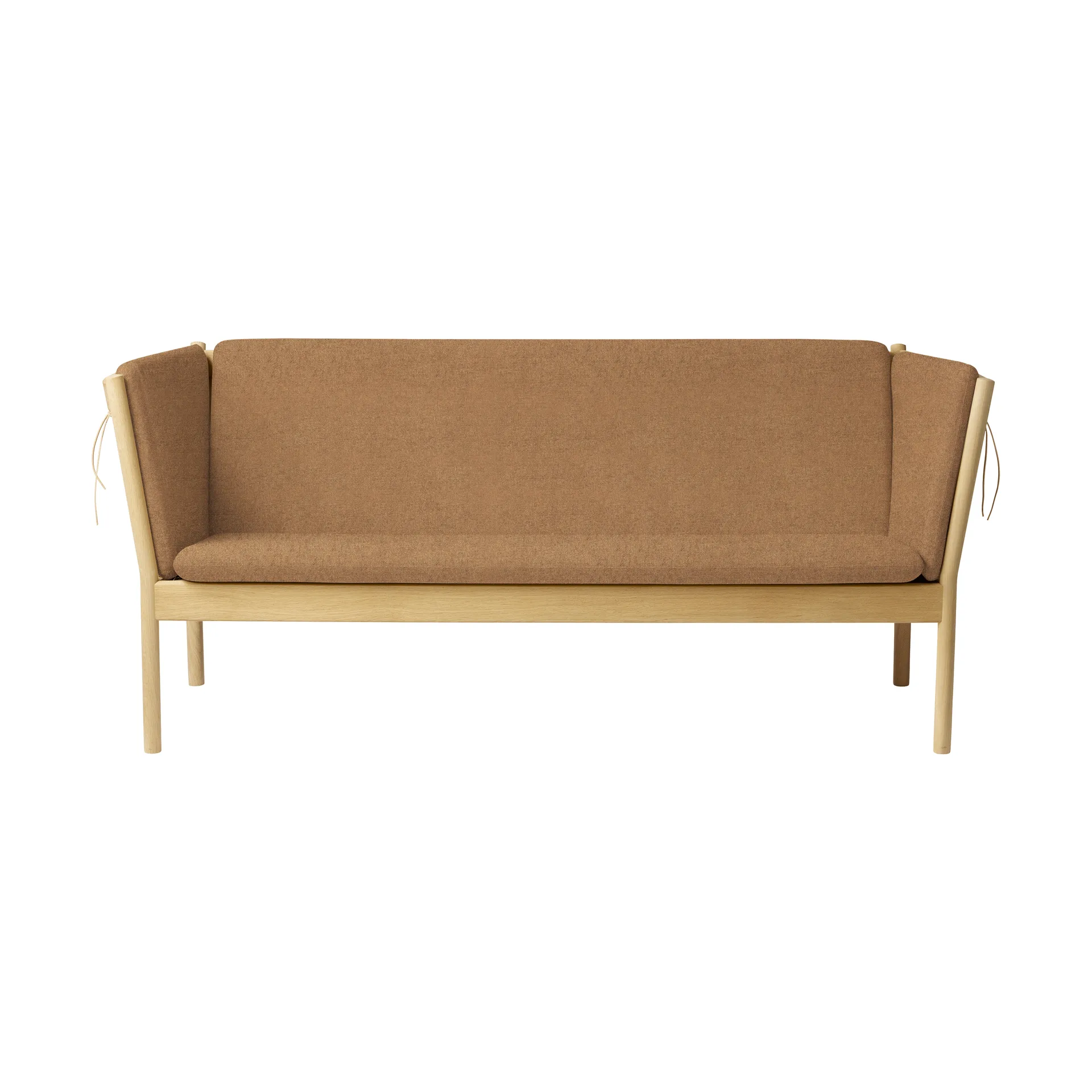FDB Møbler Canapé J149 Tissu marron-chêne laqué, 3 places
