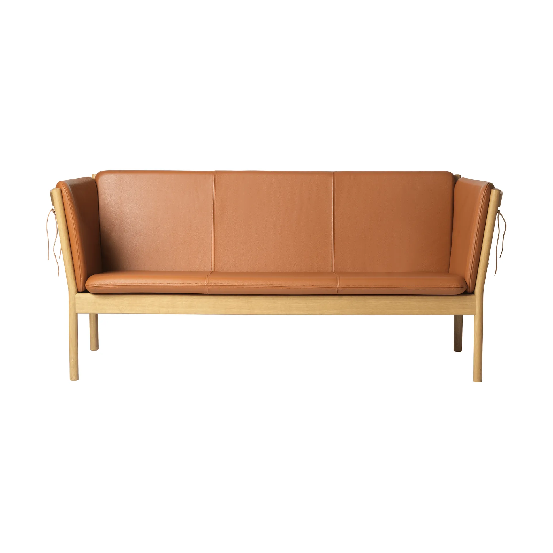 FDB Møbler Canapé L45 MK154 Chêne laqué-cuir cognac