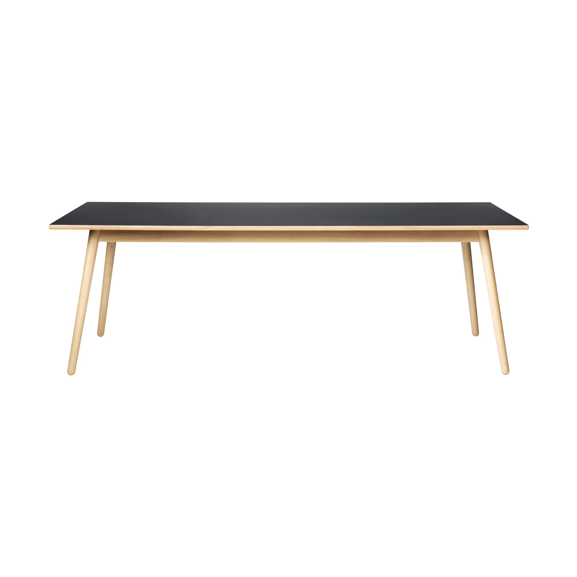 FDB Møbler Table à manger C35C cm Linoléum noir – chêne naturel, vernis à base d’eau