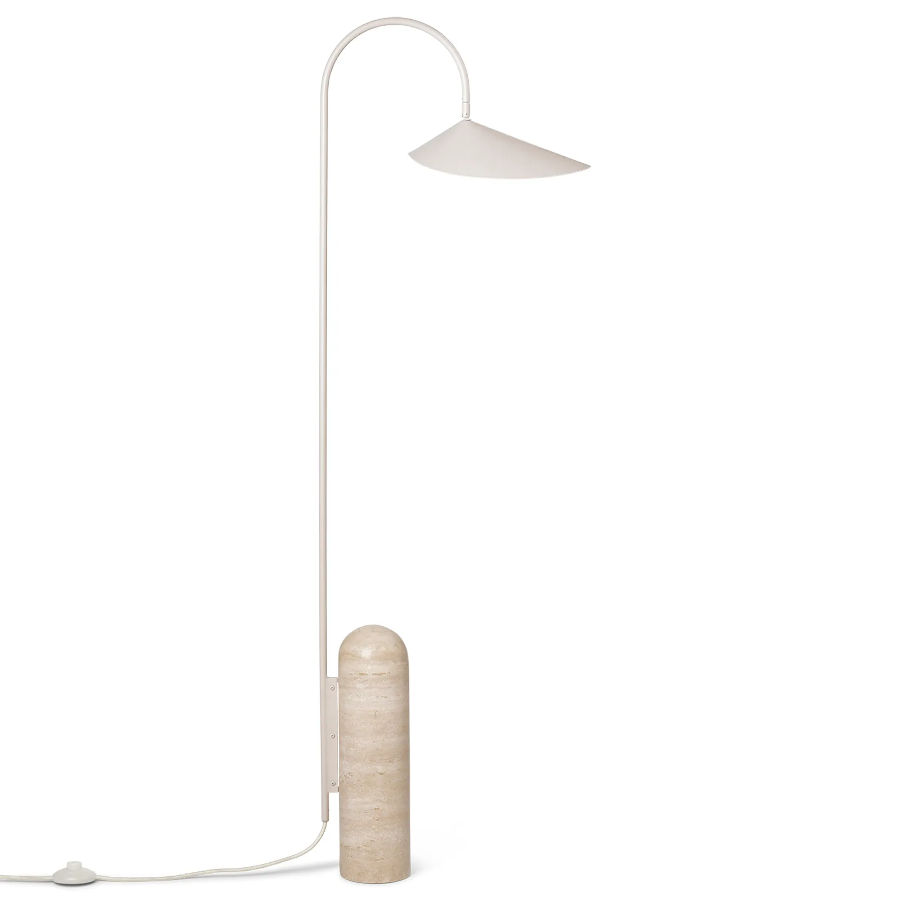 Ferm Living Arum golvlampa med böjd stav och justerbar skärm
