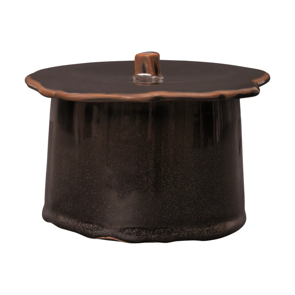 Ferm Living Bocal Marnen avec couvercle Carob brown, Ø11x9 cm