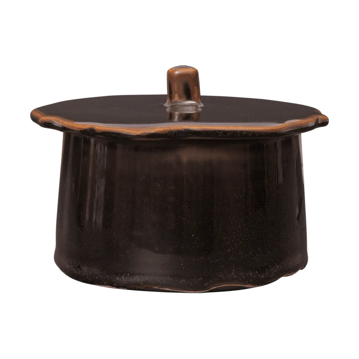 Ferm Living Bocal Marnen avec couvercle Carob brown, Ø13x7 cm