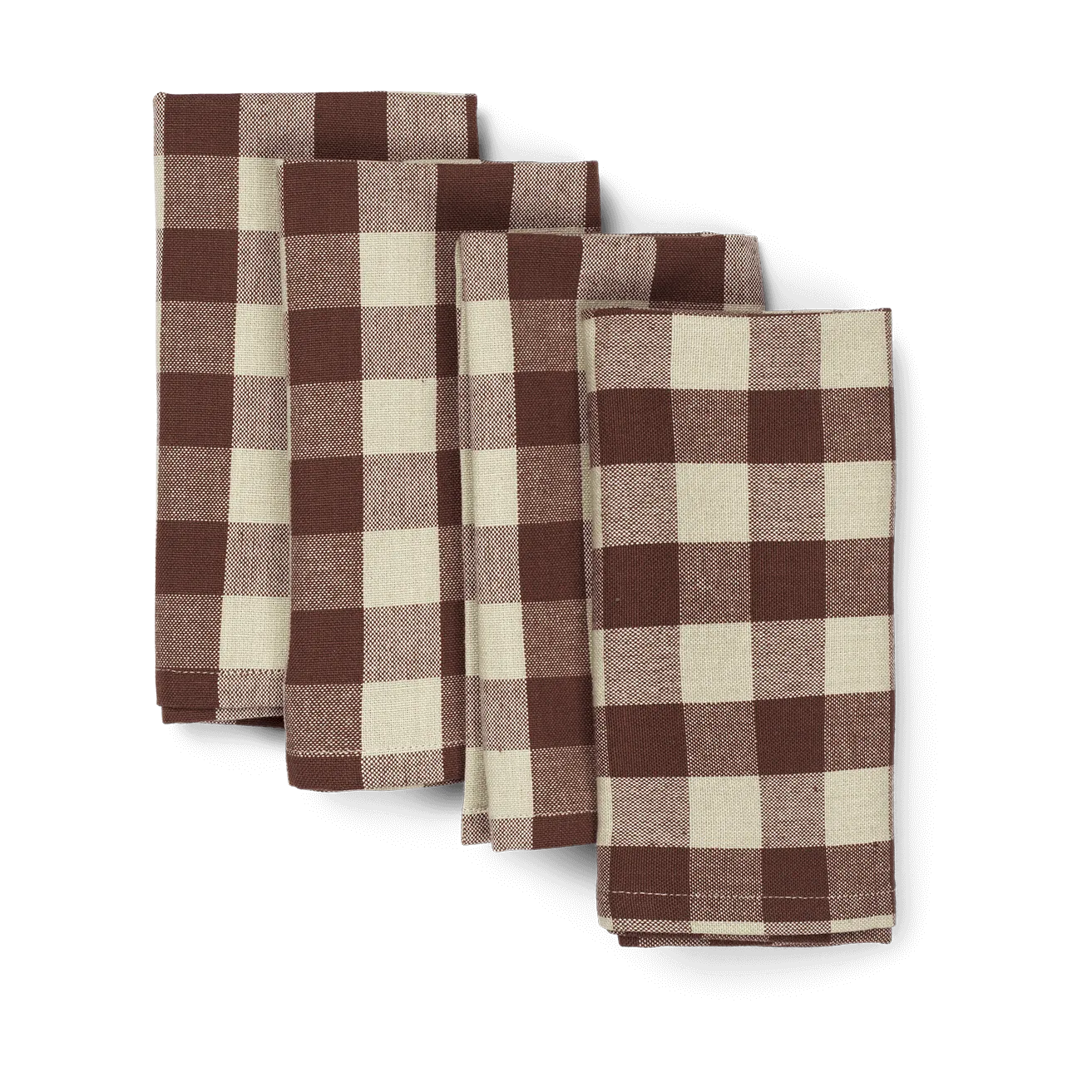 Ferm Living Bothy Check bomuldsservietter 40x40 cm 4-pak Cinnamon-grey green