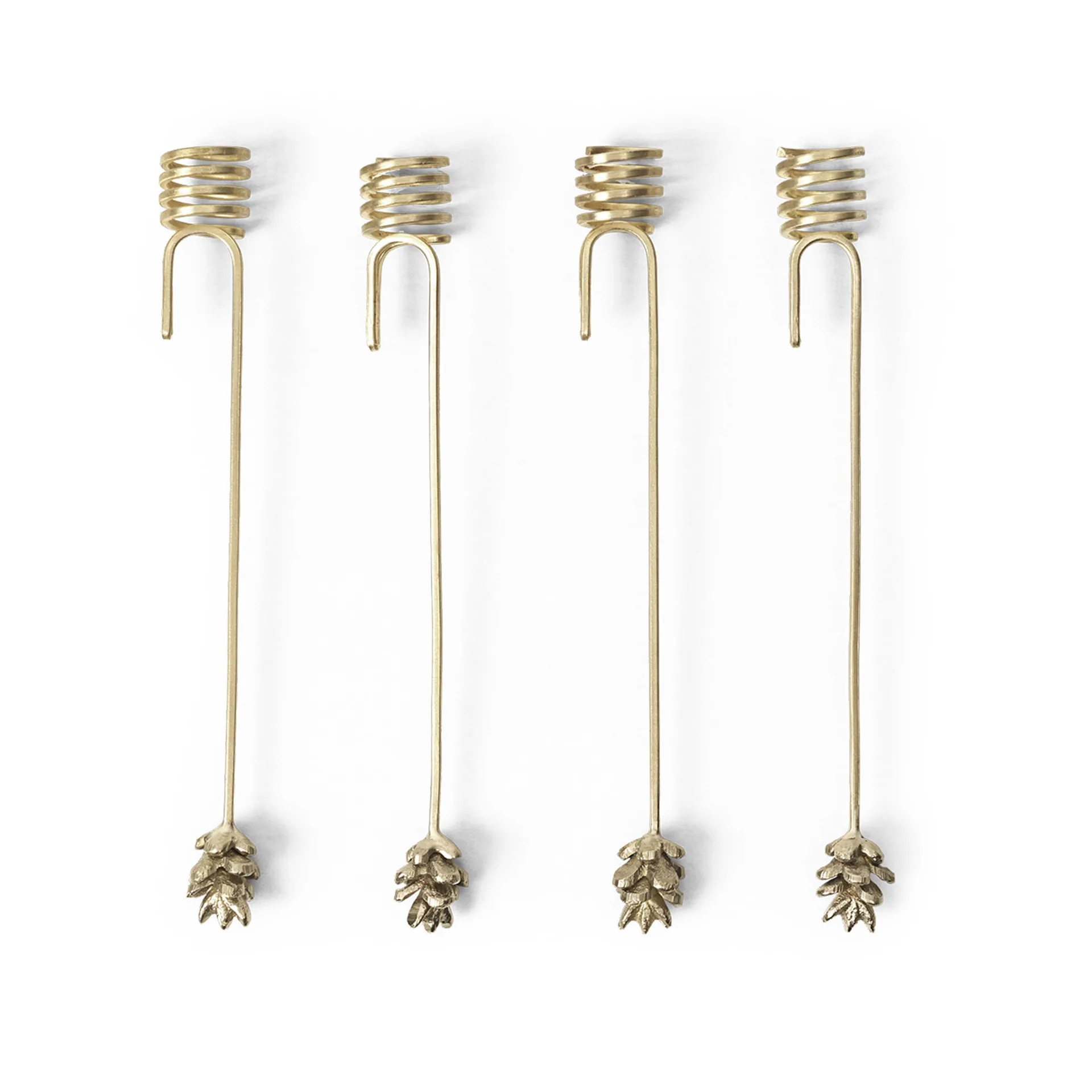 Ferm Living Bougeoirs pour sapin de Noël Forest lot de 4 Brass