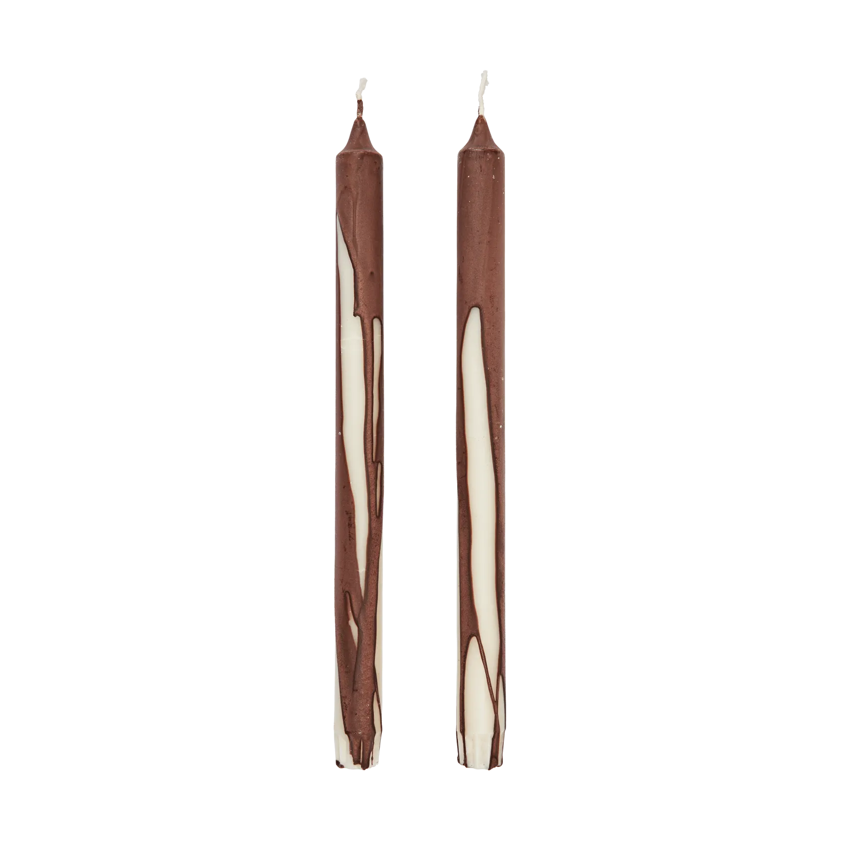 Ferm Living Bougie stéarine Dryp Lot de 2 Dark Chocolate