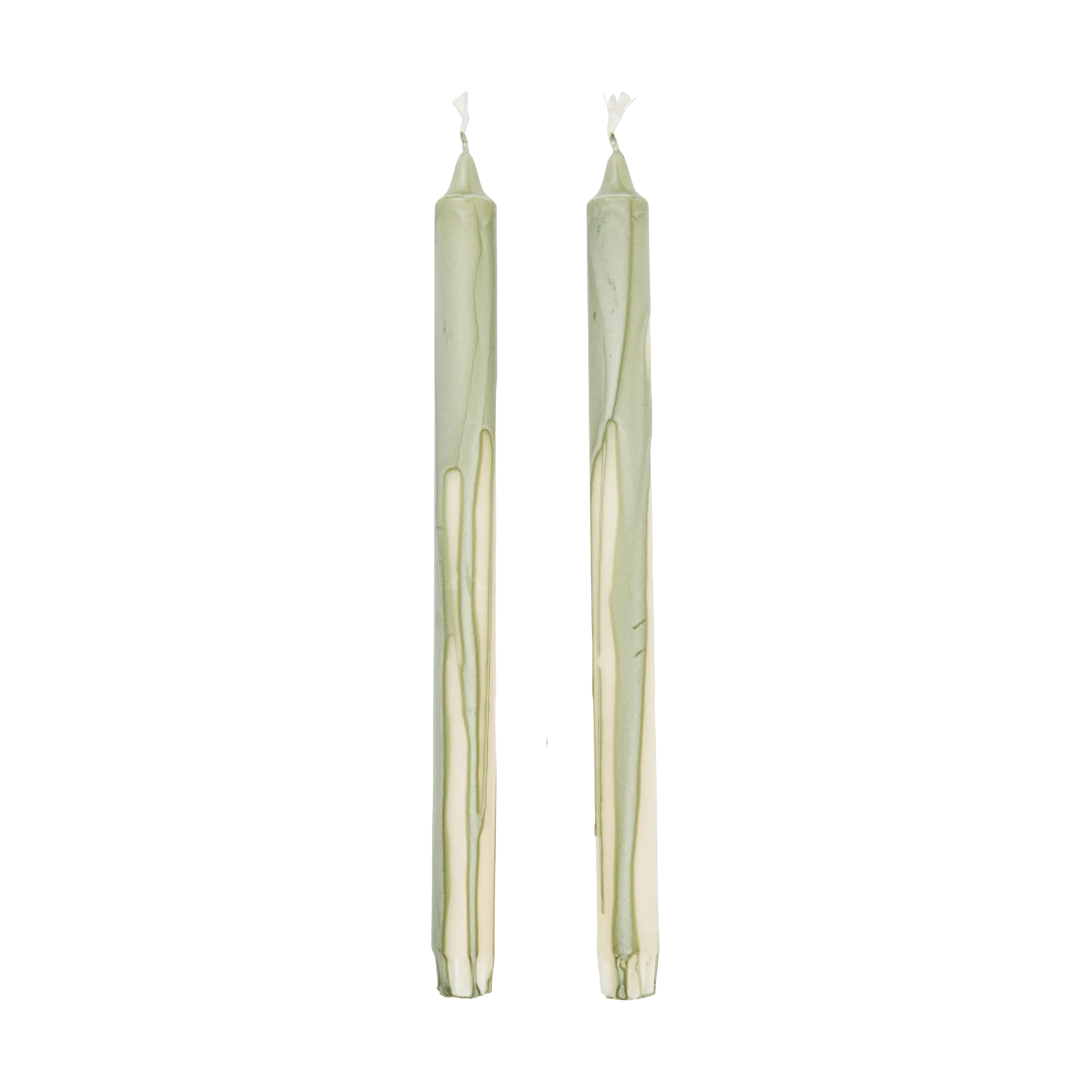 Ferm Living Bougie stéarine Dryp Lot de 2 Tea Green