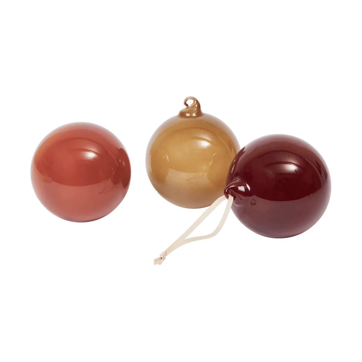 Ferm Living Boule en verre julkulor L Ø, 3 pièces Roseate Opaque