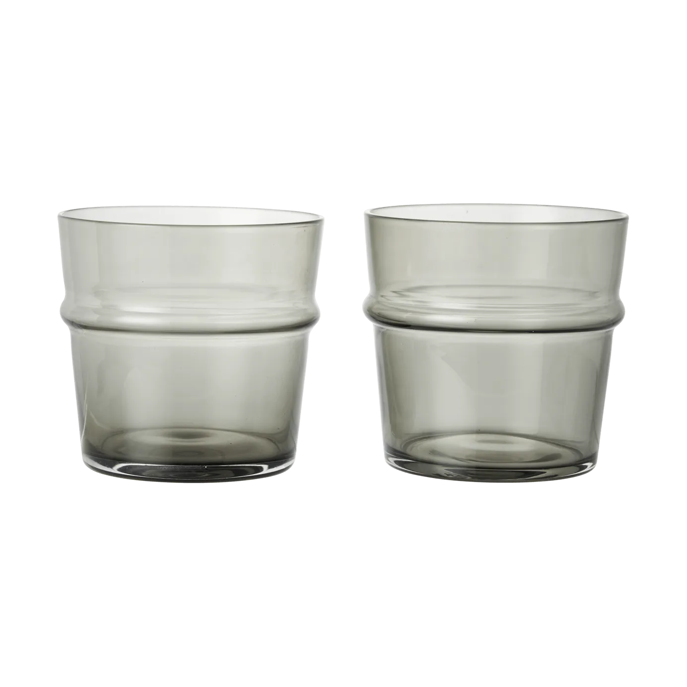 Ferm Living Boya dricksglas l&aring;gt 30 cl 2-pack Smoked Grey