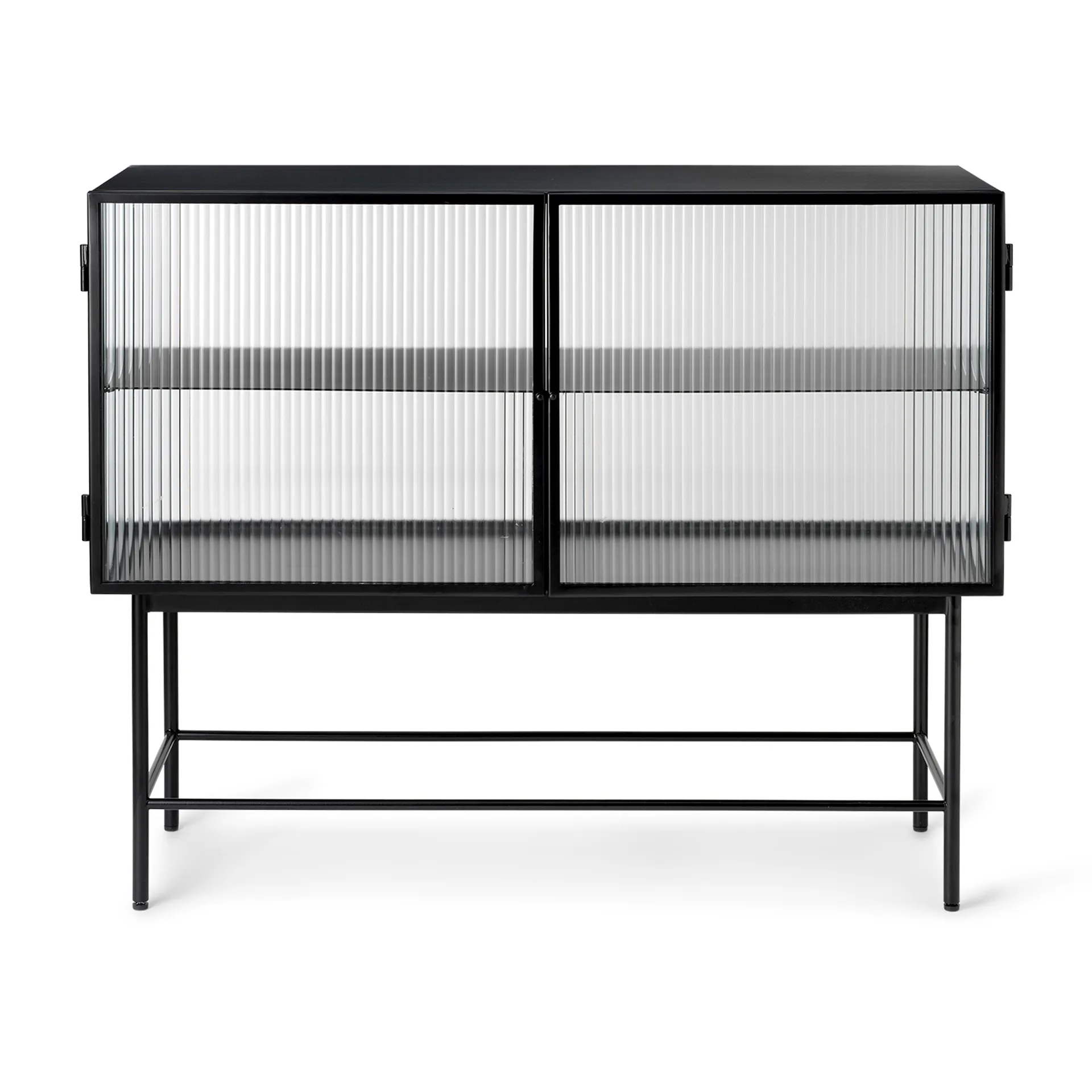 Ferm Living Buffet Haze Black - verre ondulé