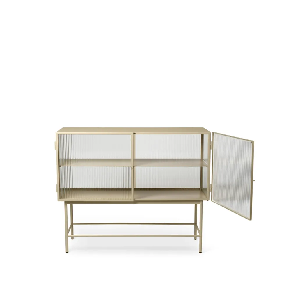 Ferm Living Buffet Haze cashmere, verre ondulé