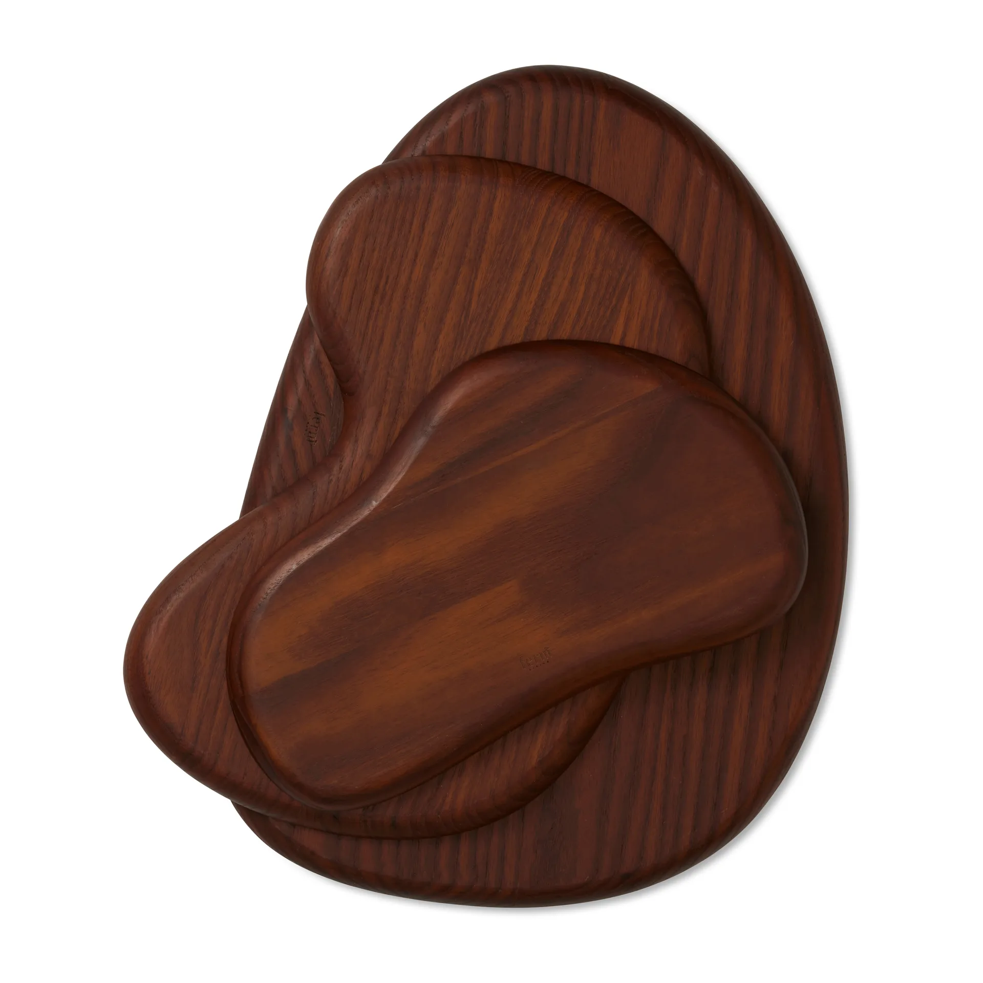 Ferm Living Cairn skærebræt 3 dele Dark Brown