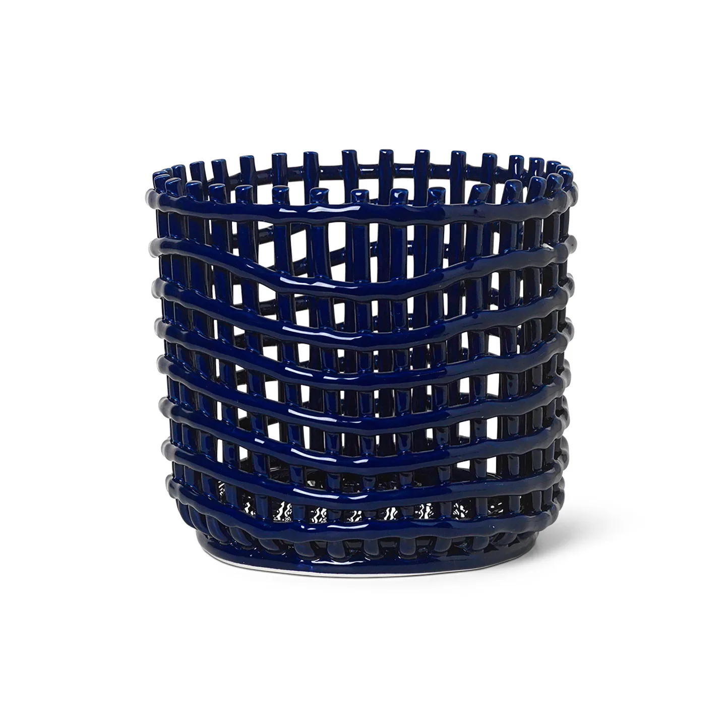 Ferm Living Ceramic flettet kurv Ø23,5 cm Blå