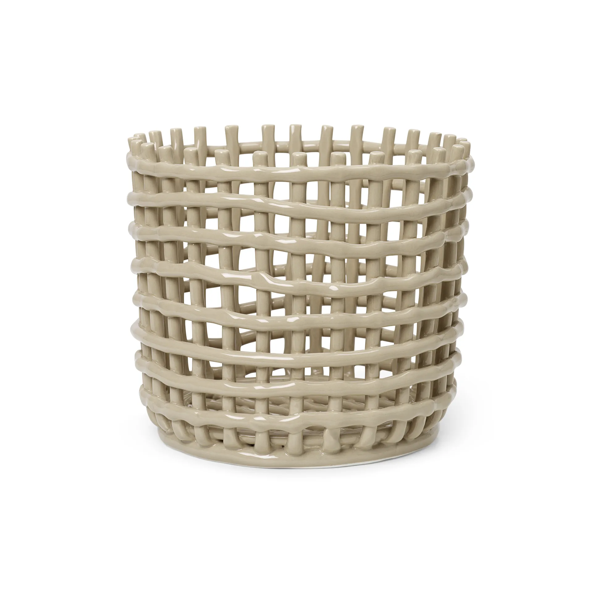 Ferm Living Ceramic flettet kurv Ø23,5 cm Cashmere